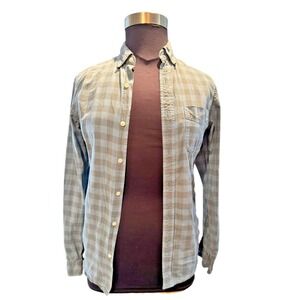 J.crew men's plaid slim fit button down small collared shirt‎ cotton blue